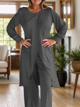 Load image into Gallery viewer, Full Size Slit Round Neck Long Sleeve Top and Pants Set