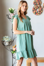 Load image into Gallery viewer, Heimish Full Size Short Sleeve V Neck Ruffled Hem Dress