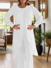 Load image into Gallery viewer, Full Size Slit Round Neck Long Sleeve Top and Pants Set