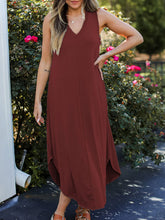 Load image into Gallery viewer, Full Size V-Neck Midi Tank Dress
