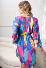 Load image into Gallery viewer, White Birch Full Size Printed V-Neck Mini Dress