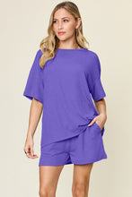 Load image into Gallery viewer, Double Take Full Size Round Neck Short Sleeve T-Shirt and Shorts Set