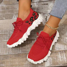 Load image into Gallery viewer, Leopard Mesh Round Toe Athletic