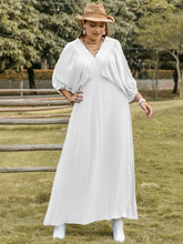 Load image into Gallery viewer, Plus Size Swiss Dot V-Neck Three-Quarter Sleeve Dress