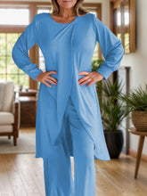 Load image into Gallery viewer, Full Size Slit Round Neck Long Sleeve Top and Pants Set