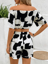 Load image into Gallery viewer, Drawstring Off-Shoulder Top and Shorts Set