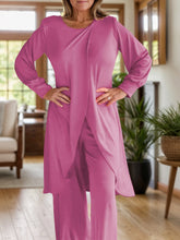 Load image into Gallery viewer, Full Size Slit Round Neck Long Sleeve Top and Pants Set
