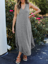 Load image into Gallery viewer, Full Size V-Neck Midi Tank Dress
