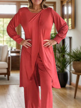 Load image into Gallery viewer, Full Size Slit Round Neck Long Sleeve Top and Pants Set