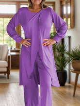 Load image into Gallery viewer, Full Size Slit Round Neck Long Sleeve Top and Pants Set