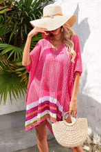 Load image into Gallery viewer, Rainbow Stripe Openwork Slit Cover-Up