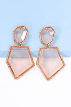 Load image into Gallery viewer, Geometrical Shape Zinc Alloy Frame Resin Dangle Earrings