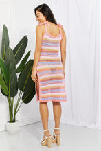 Load image into Gallery viewer, Striped Tie Shoulder Split Cover Up Dress