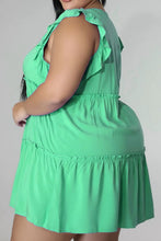 Load image into Gallery viewer, Plus Size V-Neck Frill Trim Mini Dress