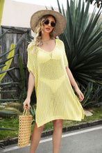 Load image into Gallery viewer, Openwork Side Slit Cover-Up Dress