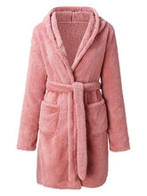 Load image into Gallery viewer, Tie Waist Hooded Robe