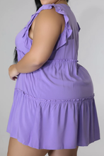 Load image into Gallery viewer, Plus Size V-Neck Frill Trim Mini Dress
