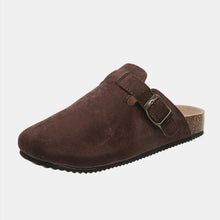 Load image into Gallery viewer, Suede Closed Toe Buckle Slide