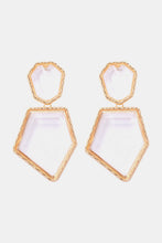 Load image into Gallery viewer, Geometrical Shape Zinc Alloy Frame Resin Dangle Earrings