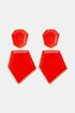 Load image into Gallery viewer, Geometrical Shape Zinc Alloy Frame Resin Dangle Earrings