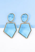 Load image into Gallery viewer, Geometrical Shape Zinc Alloy Frame Resin Dangle Earrings