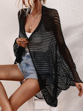 Load image into Gallery viewer, Openwork Open Front Longline Cover Up