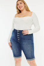 Load image into Gallery viewer, Kancan Full Size Cat's Whiskers Button Fly Denim Shorts
