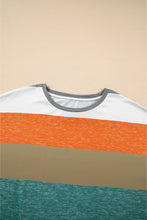 Load image into Gallery viewer, Green Plus Size Colorblock Pullover Top
