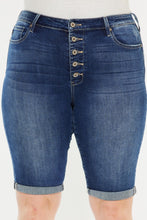 Load image into Gallery viewer, Kancan Full Size Cat's Whiskers Button Fly Denim Shorts
