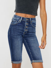 Load image into Gallery viewer, Kancan Full Size Cat's Whiskers Button Fly Denim Shorts
