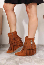 Load image into Gallery viewer, Legend Women's Tassel Wedge Heel Ankle Booties
