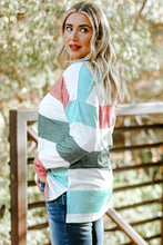 Load image into Gallery viewer, Green Plus Size Colorblock Pullover Top
