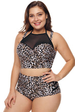 Load image into Gallery viewer, Plus Size Halter Push up Lattice Mesh Swim Bikini
