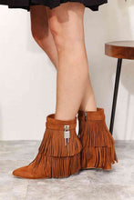 Load image into Gallery viewer, Legend Women's Tassel Wedge Heel Ankle Booties
