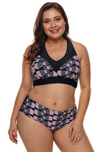 Load image into Gallery viewer, Plus Size Geometry Cross Back Bikini Swimsuit
