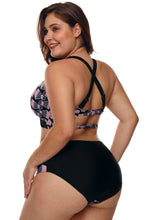 Load image into Gallery viewer, Plus Size Geometry Cross Back Bikini Swimsuit
