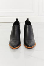 Load image into Gallery viewer, MMShoes Trust Yourself Embroidered Crossover Cowboy Bootie in Black
