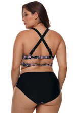 Load image into Gallery viewer, Plus Size Geometry Cross Back Bikini Swimsuit
