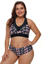 Load image into Gallery viewer, Plus Size Geometry Cross Back Bikini Swimsuit
