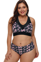 Load image into Gallery viewer, Plus Size Geometry Cross Back Bikini Swimsuit
