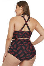 Load image into Gallery viewer, Plus Size Halter Push up Lattice Mesh Swim Bikini
