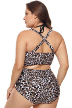 Load image into Gallery viewer, Plus Size Halter Push up Lattice Mesh Swim Bikini

