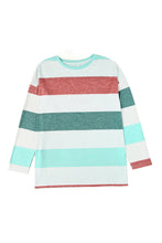 Load image into Gallery viewer, Green Plus Size Colorblock Pullover Top
