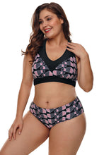 Load image into Gallery viewer, Plus Size Geometry Cross Back Bikini Swimsuit
